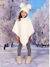 Kids Plush Poncho w/ Faux Fur Neckline (3-7 Years)